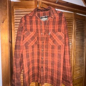 Outback Trading Co. Men’s flannel  Rust Plaid Button Down Shirt large